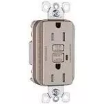 15-amp Nickel Decorator Duplex Gfci Electrical Outlet 1595trnicc4