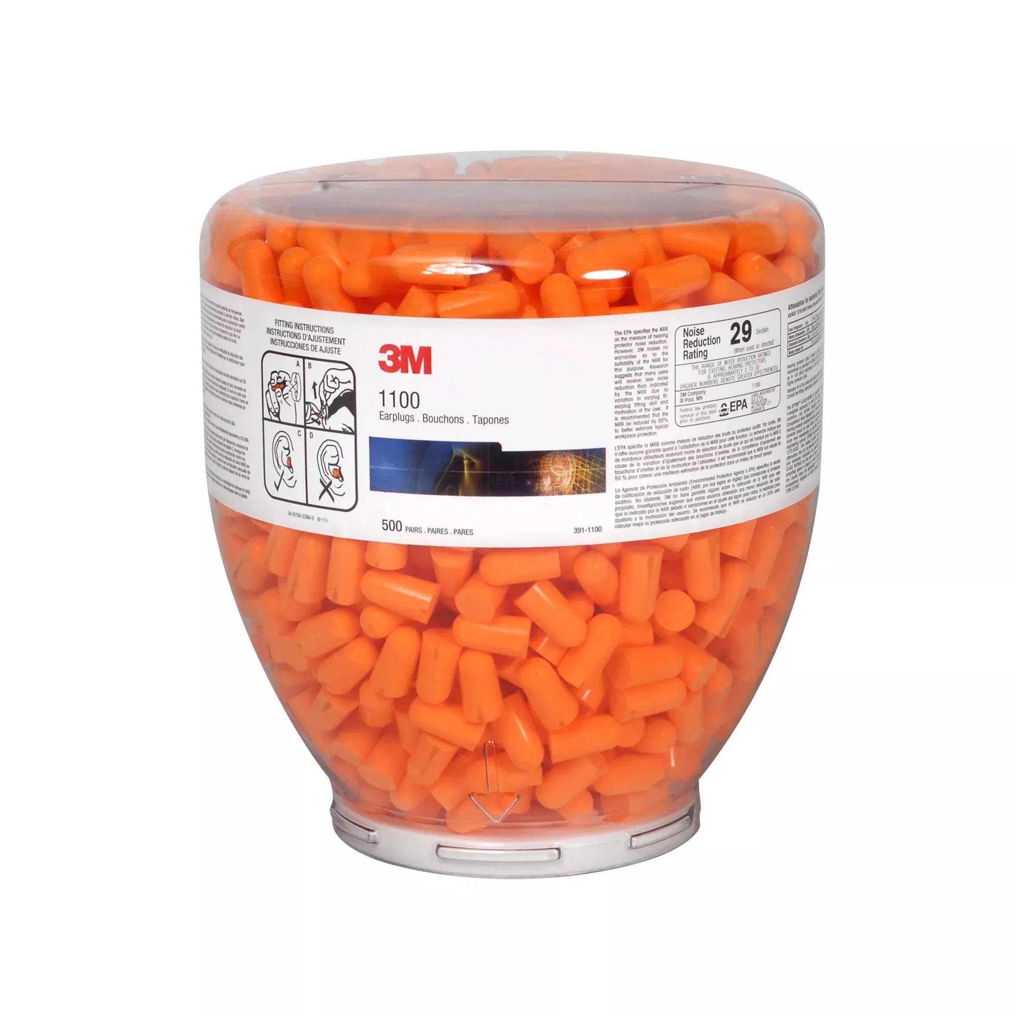 3M One Touch 1100 Earplugs Refill 391-1100, 2
