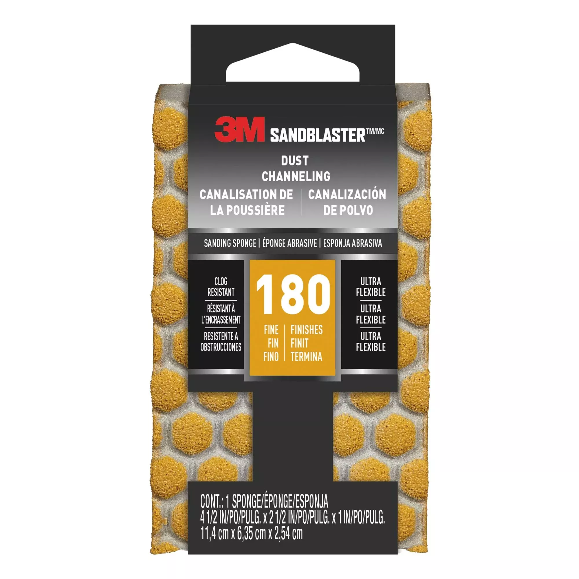 3M SandBlaster DUST CHANNELING Sanding Sponge, 20907-180-UFS ,180grit