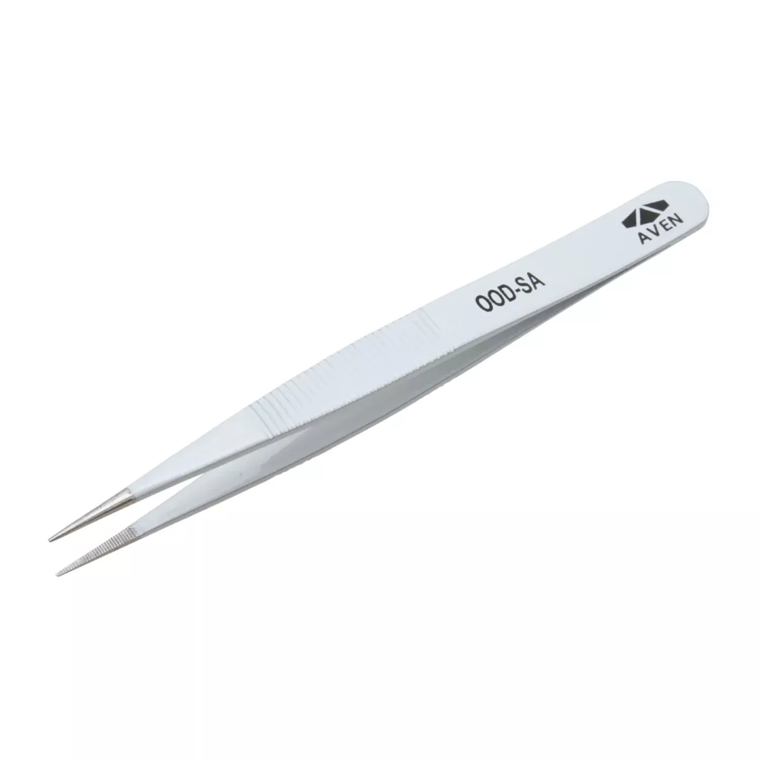 Aven Tools 18037EZ E-Z Pik Tweezers, 00D White with Serrated Tips