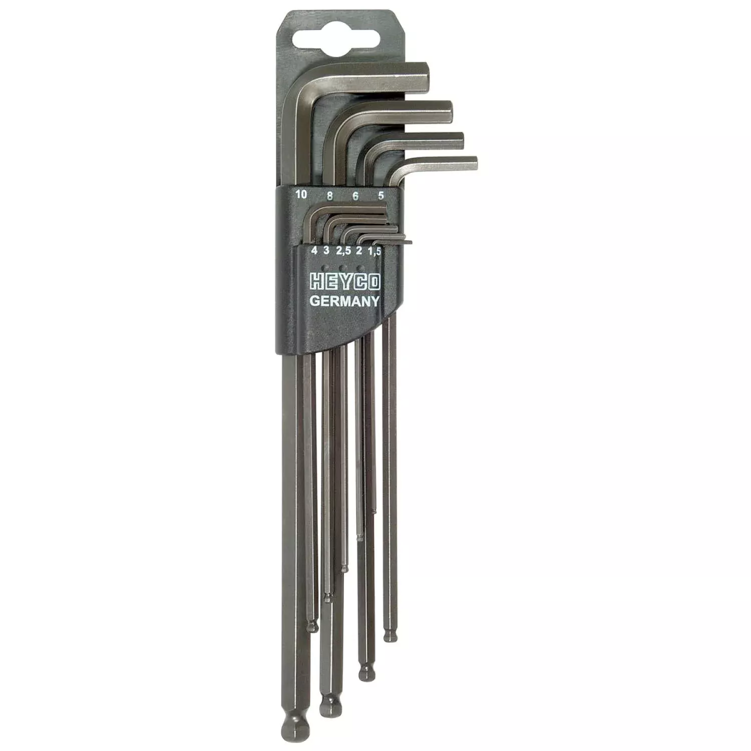 Heyco 01343825030 Ball Head Hexagonal L-Key Sets, 9 Pcs