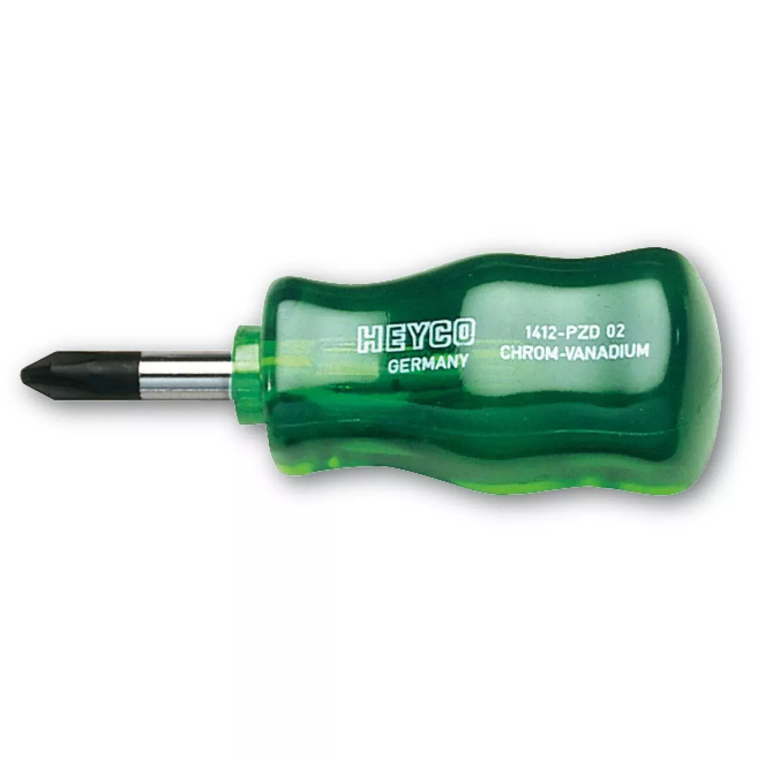 Heyco 01412000180 Pozidriv Stubby Screwdriver with Acetate Handle, #01
