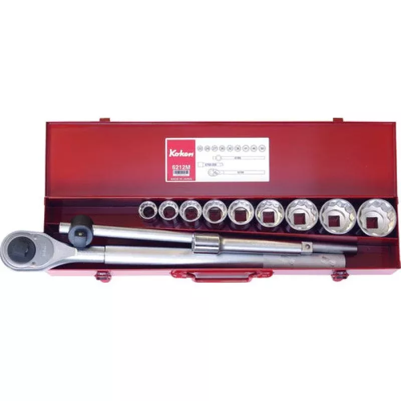 Ko-Ken 6212A Socket Set 12 Point 12 Pieces 3/4 Sq. Drive