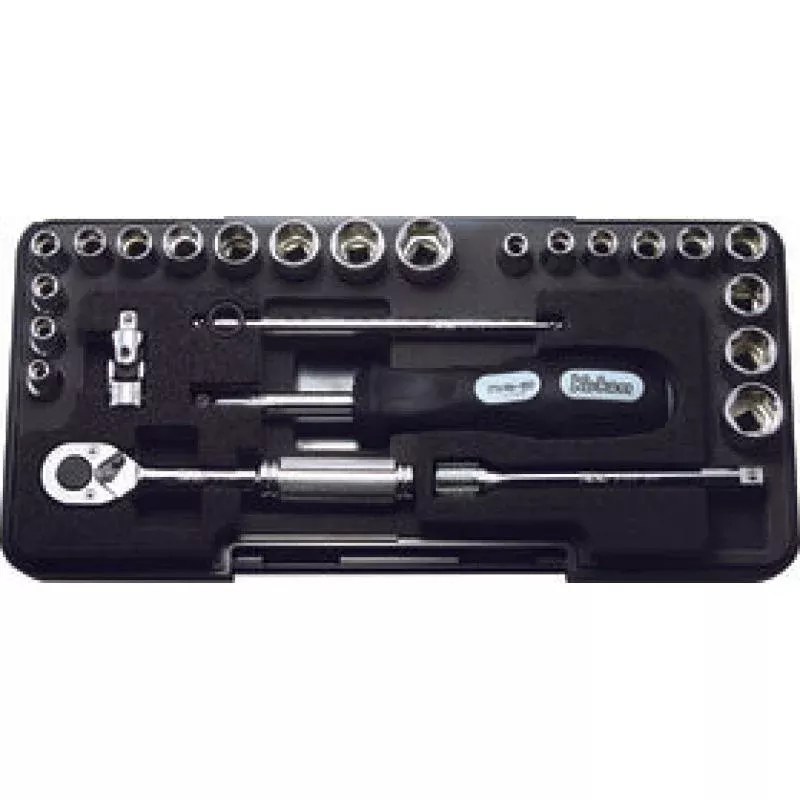 Ko-Ken P2201AM 1/4 Sq. Dr. Socket set 6 point Plastic Case 25 pieces