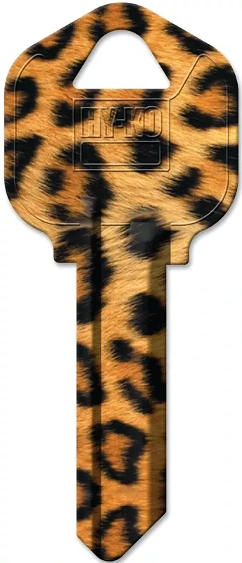 Leopard Print Kw1 Key Blank For Kwikset Locks - Stylish And Functional