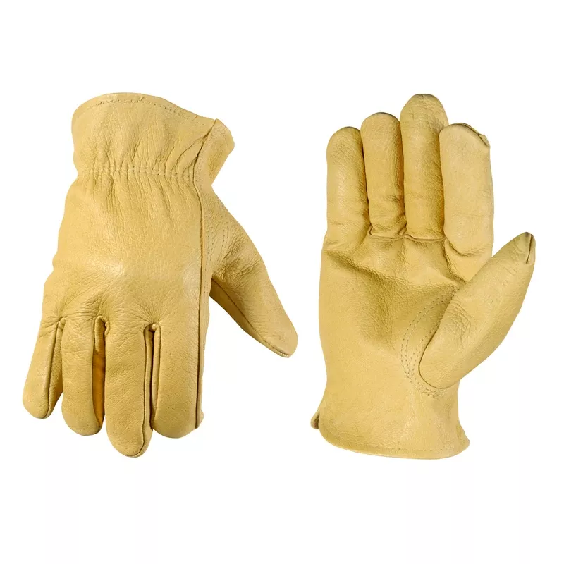 Men's Driver Work Gloves Cowhide Leather Ivory Xl