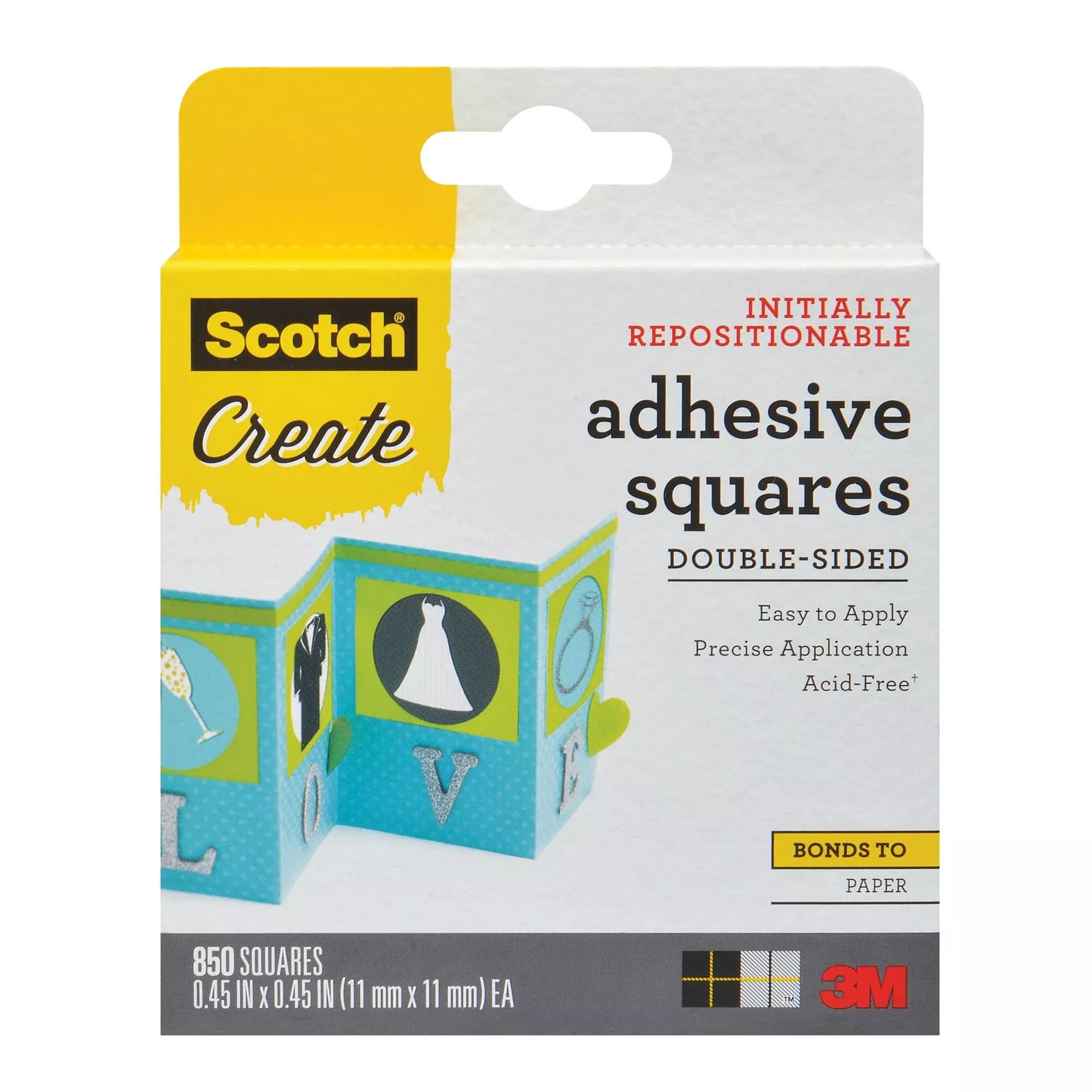 Scotch Adhesive Squares 009-850-CFT