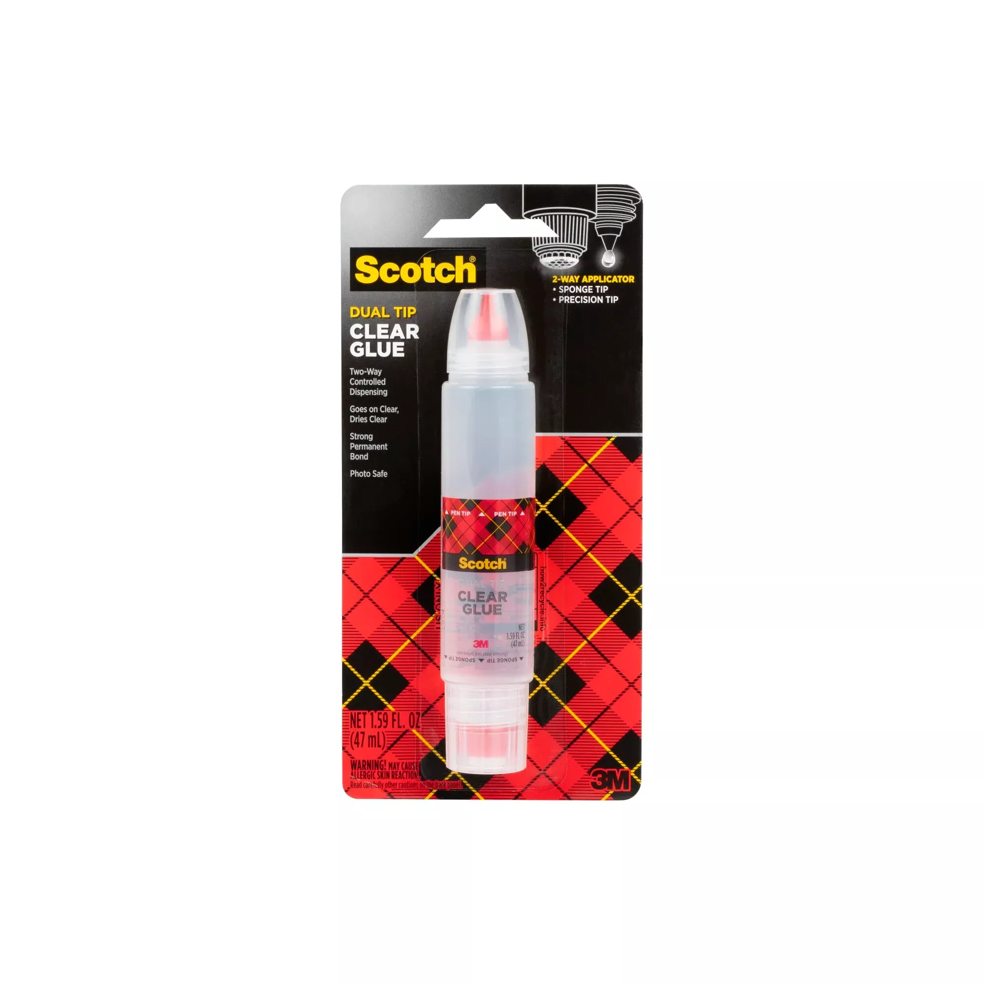 Scotch Clear Glue in 2-way Applicator, 6050, 1.6 oz