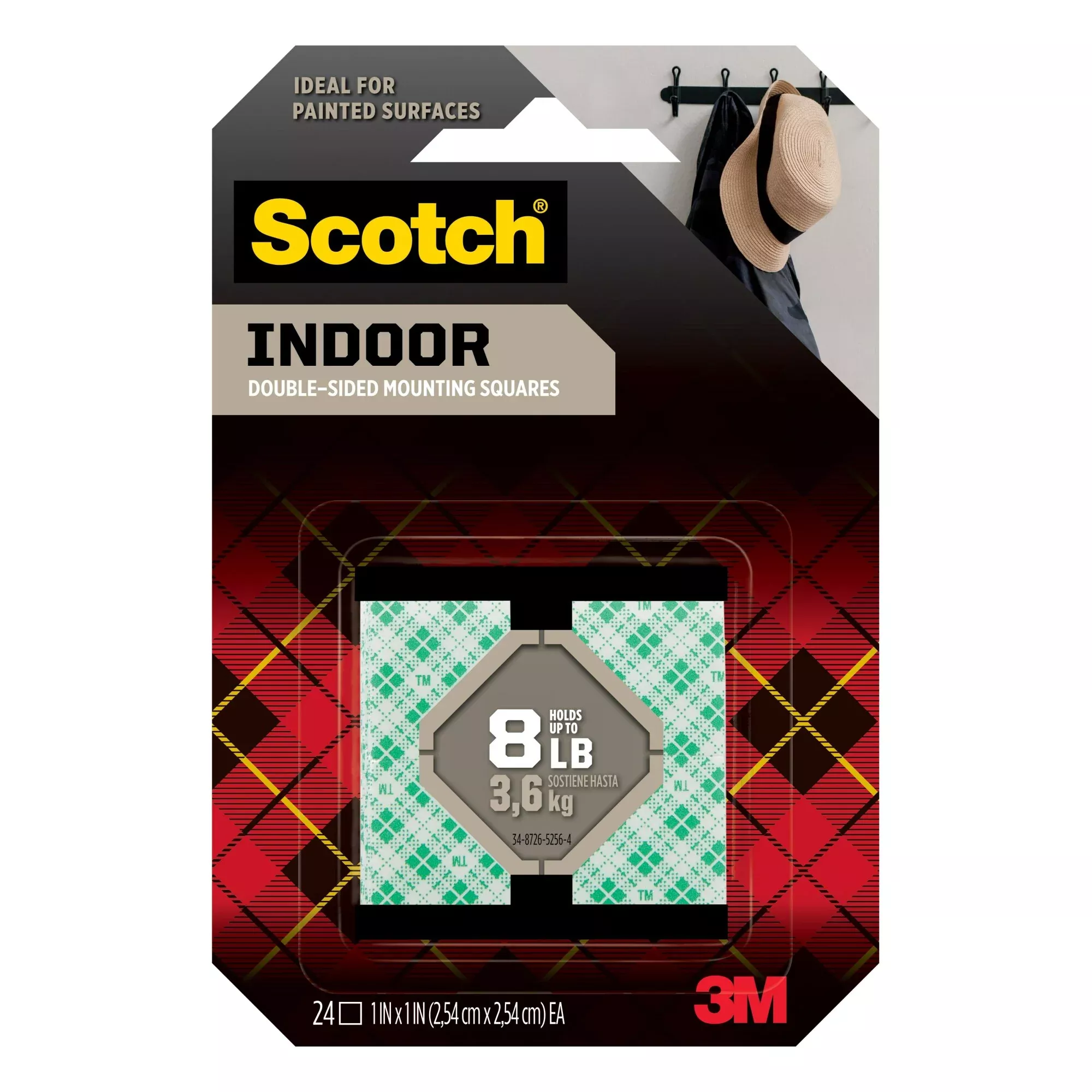 Scotch Indoor Double-Sided Mounting Squares 111S-SQ-24, 1 in x 1 in