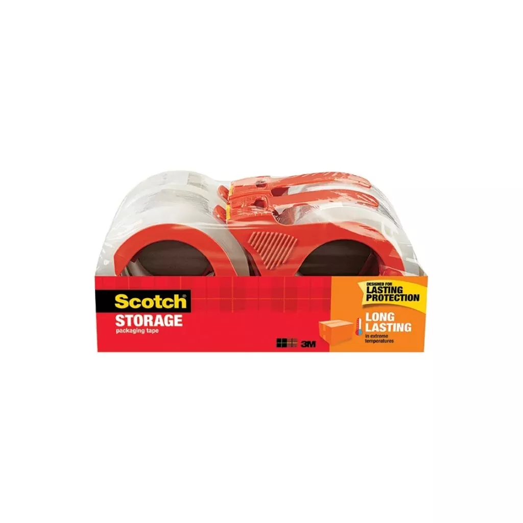 Scotch Long Lasting Storage Packaging Tape with dispenser, 3650S-4RD-6GC