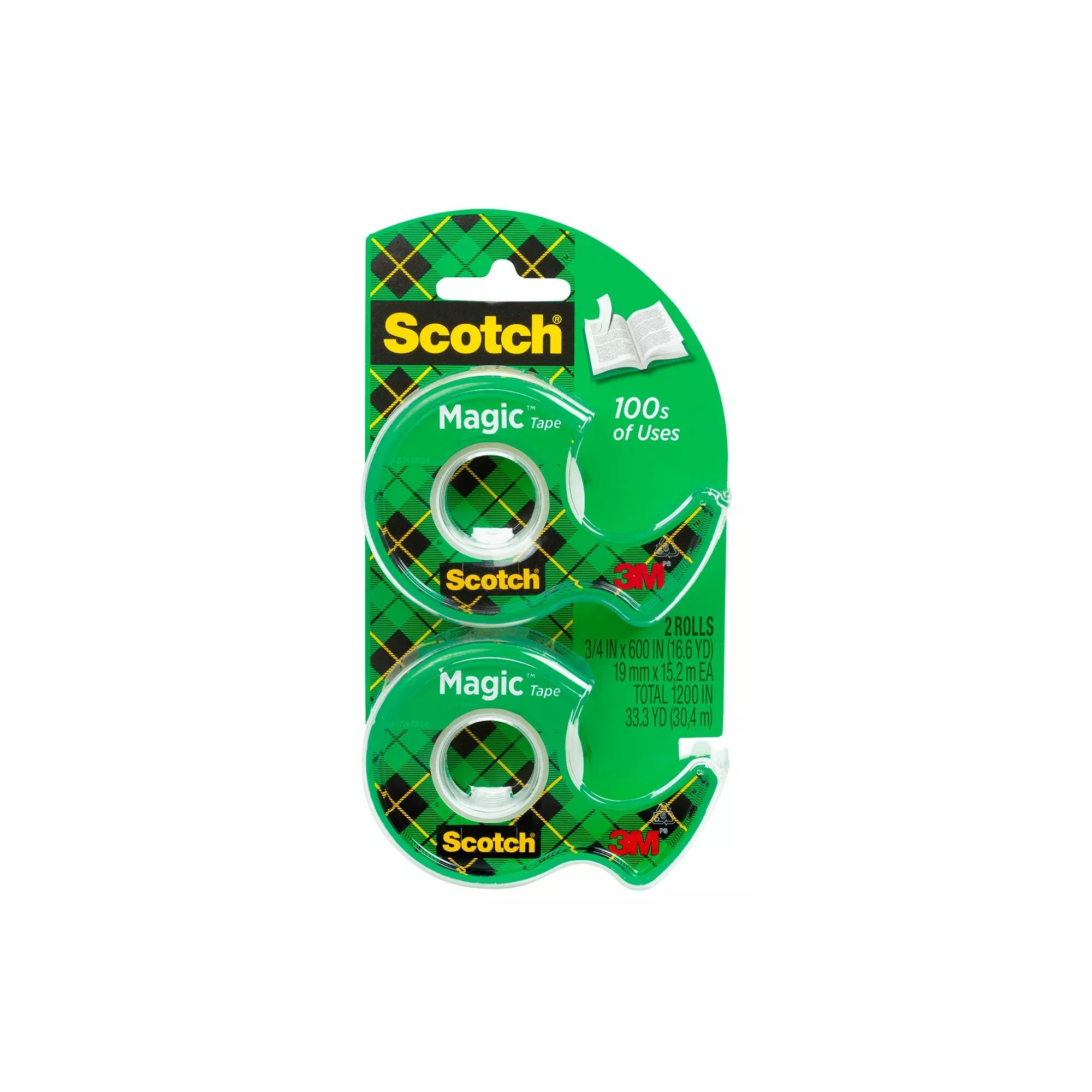 Scotch Magic Tape 122DM-2, 3/4 in x 600 in 2 Pack
