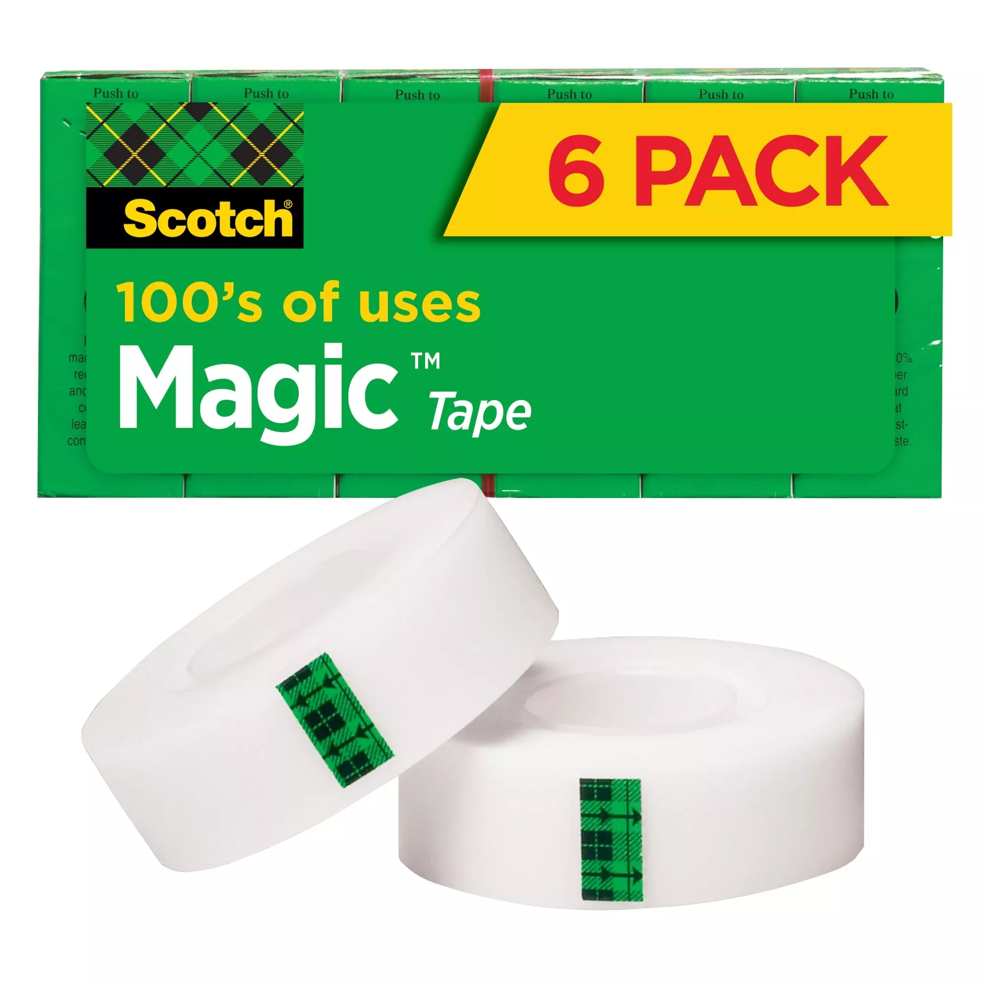Scotch Magic Tape 810K6 6 rolls of 3/4 in x 1000 in