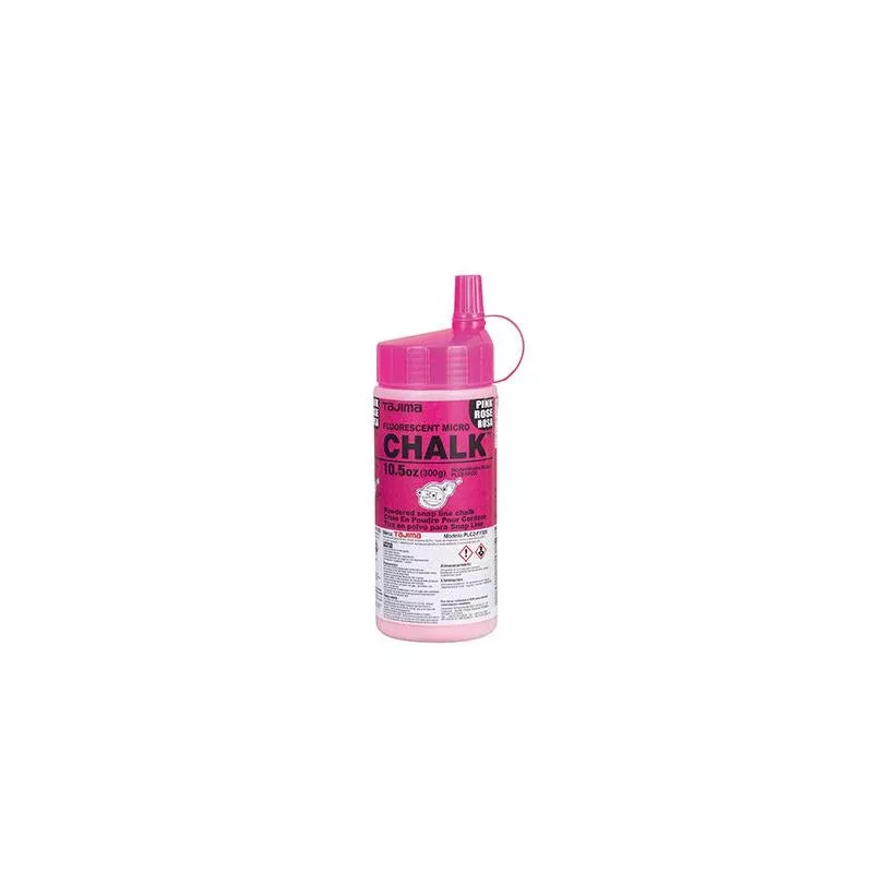 Tajima Tool PLC2-FP300 CHALK-RITE Micro Chalk Ultra-Fine Fluorescent Pink Chalk 300 Gr./ 10.5 Oz. with Easy Fill Nozzle