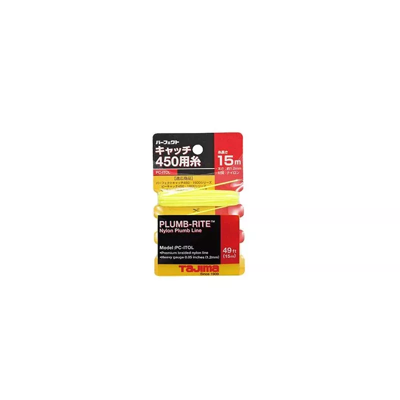 Tajima Tools PC-ITOL Plumb-Rite Braided Plumb Line, Nylon / Polyester, 15 m / 49 ft.