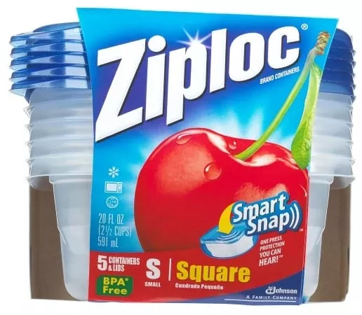 Ziploc Small Square Containers w/ Lids - 1 Package (5 containers/lids)